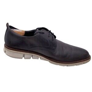 ECCO Men’s Brown Leather Derby Shoes Size 12-12.5 EU 46 Hybrid Walking Sneakers